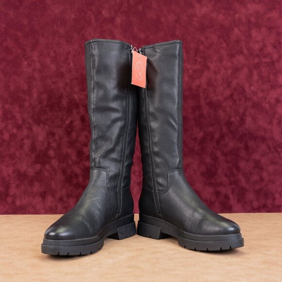 Naturalizer Soul Women Orchid Black Leather Waterproof Riding Knee Boots sz 8.5 - Picture 2 of 10